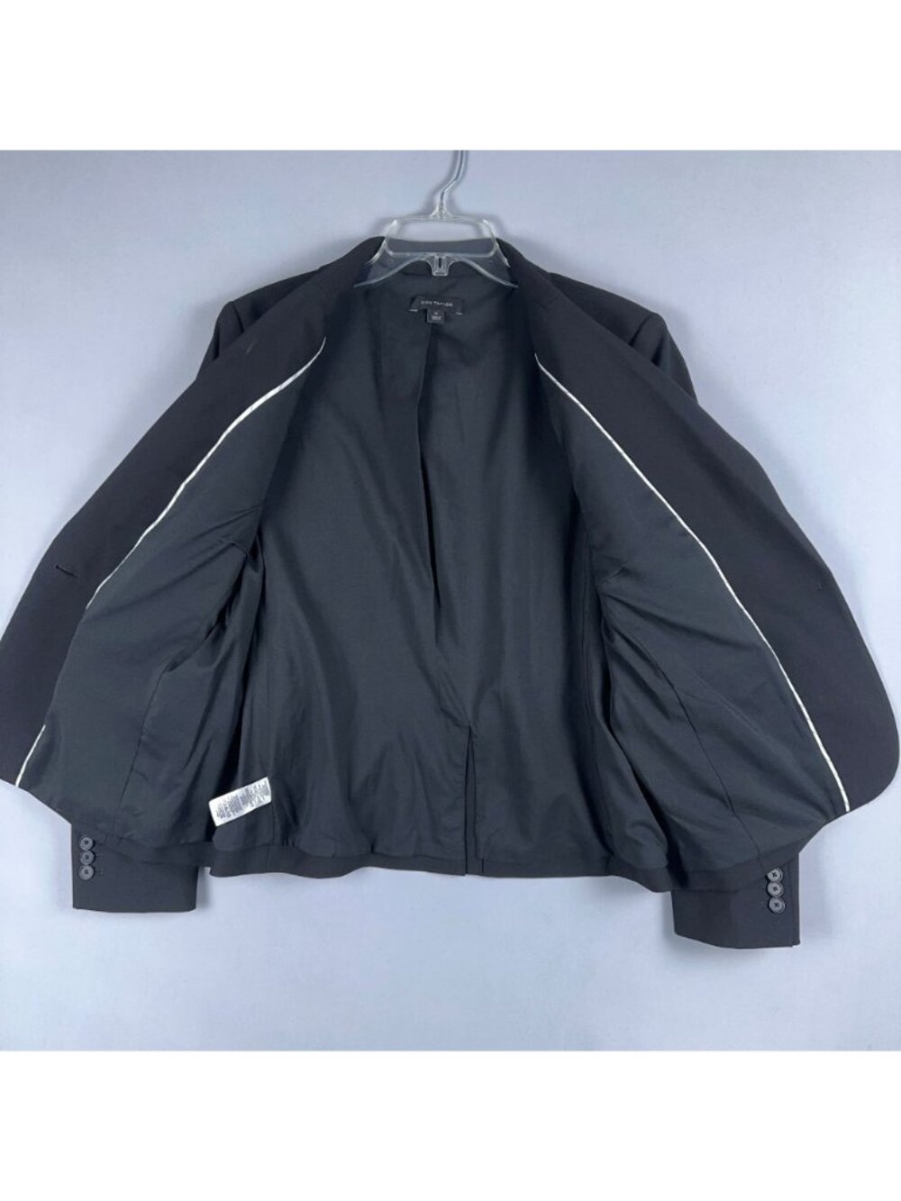 Ann Taylor Blazer Jacket Womens Size 14 Black Dark Wash Single Button Closure - Picture 6 of 14